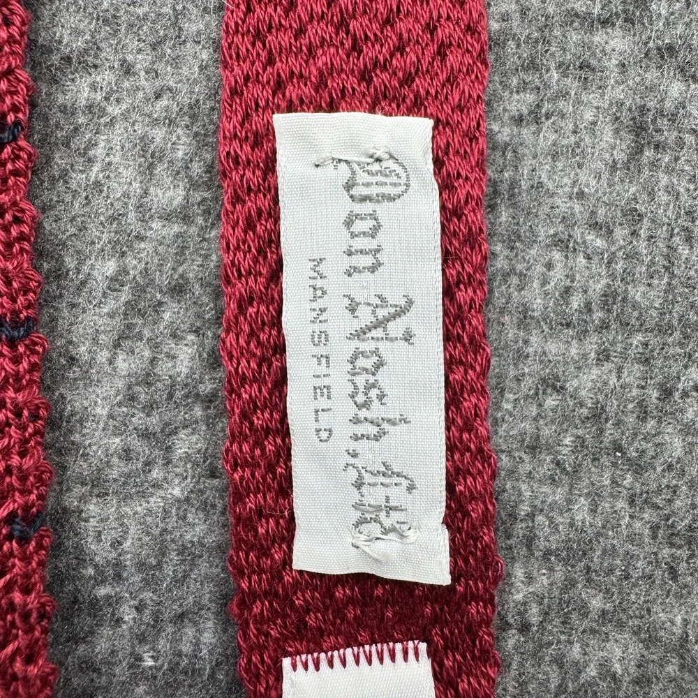 Tie Necktie Knit Square End Cotton Red Blue Dot Sock Tie 2